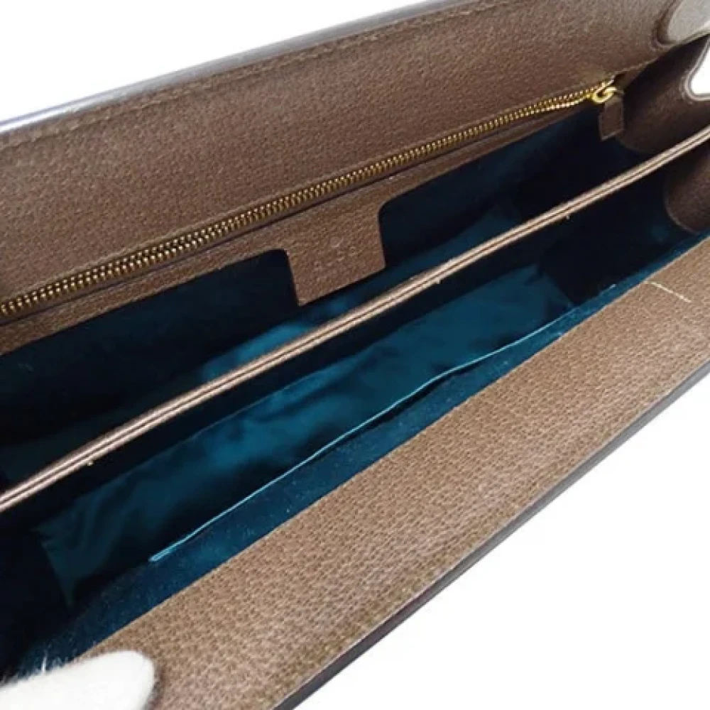 Gucci Vintage Pre-owned Plastic crossbody-bags Brown Dames