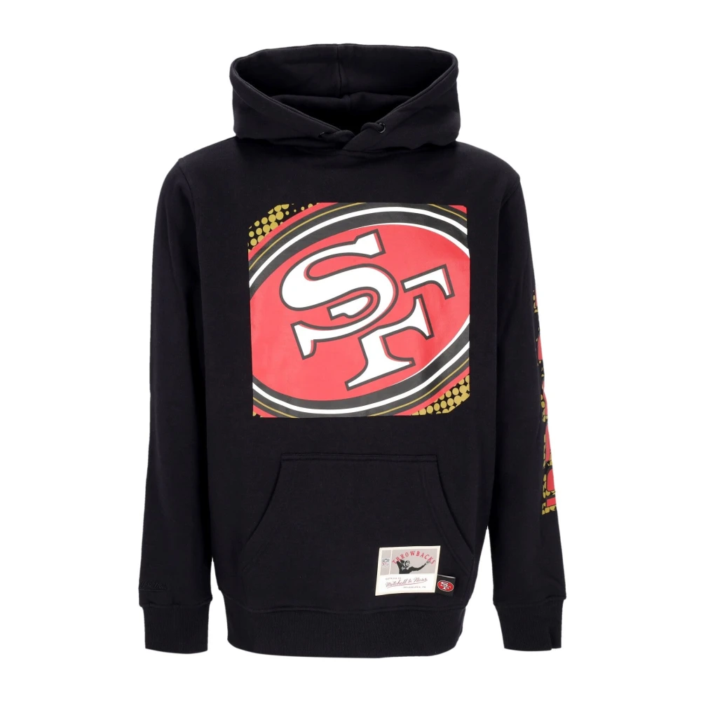 Mitchell & Ness Black Hoodies, Male, S, Nfl Big Face Hoodie