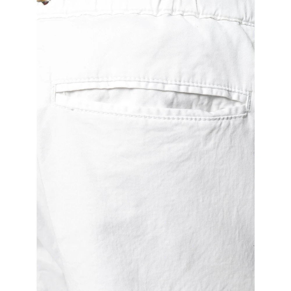 White Sand Gebelde Slim-Fit Katoenen Broek White Heren
