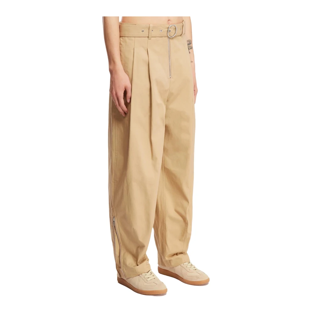 Jil Sander Gebelte Broeken Beige Heren