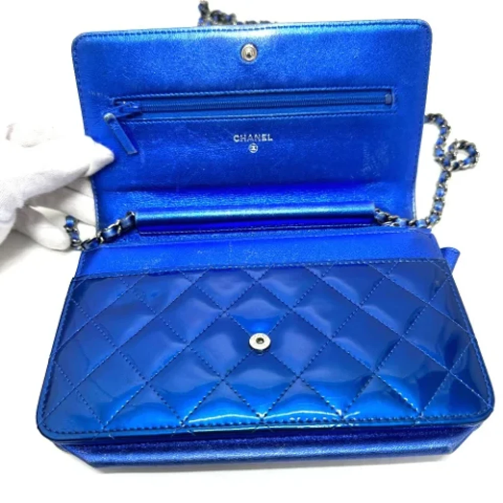 Chanel Vintage Pre-owned Leather chanel-bags Blue Dames