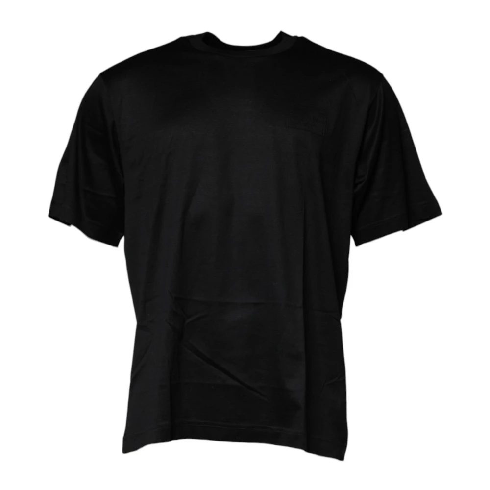 Dolce & Gabbana Zwarte Katoenen Crew Neck T-Shirt Black Heren