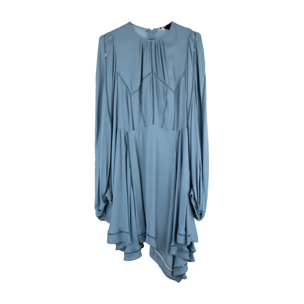 Elisabetta Franchi Mesh Geborduurde Jurk met Rits Blue Dames