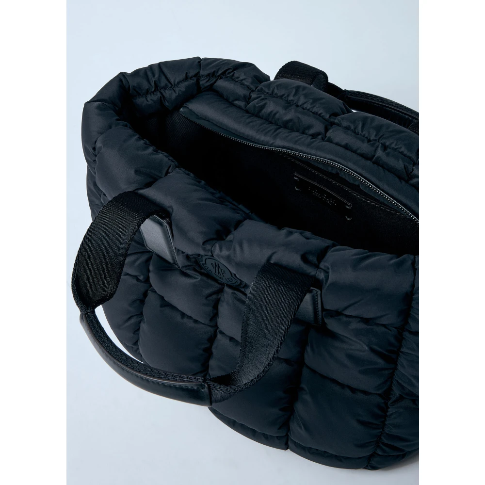 Moncler Waterafstotende Tote Tas met Leren Accenten Black Dames