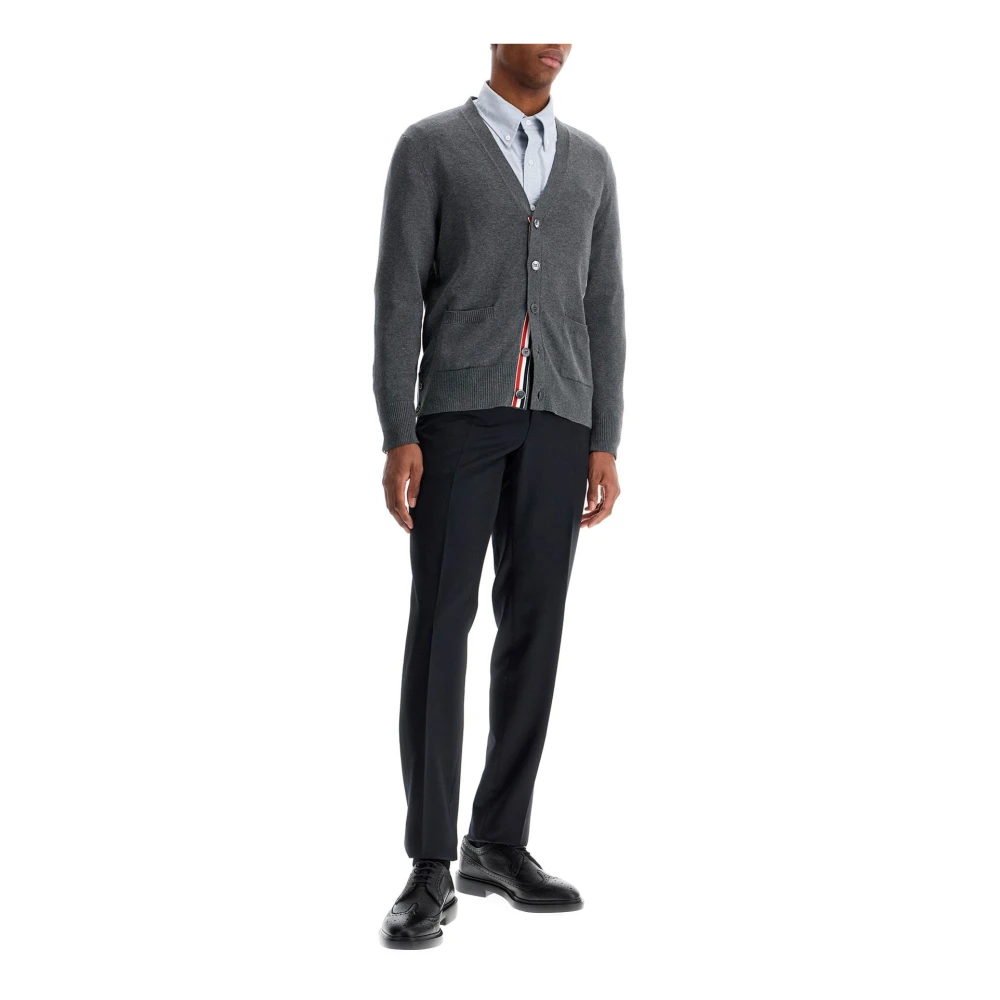 Thom Browne 4-bar katoenen vest met grosgrain afwerking Gray Heren