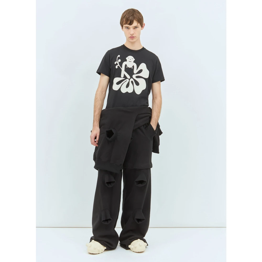 Walter Van Beirendonck Hawaii Katoenen Jersey T-Shirt Logo Print Black Heren