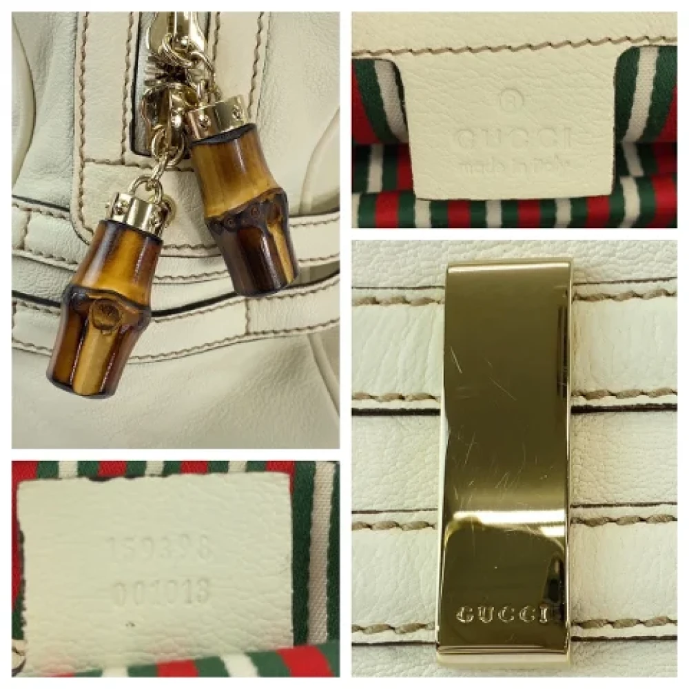 Gucci Vintage Pre-owned Leather handbags Beige Dames