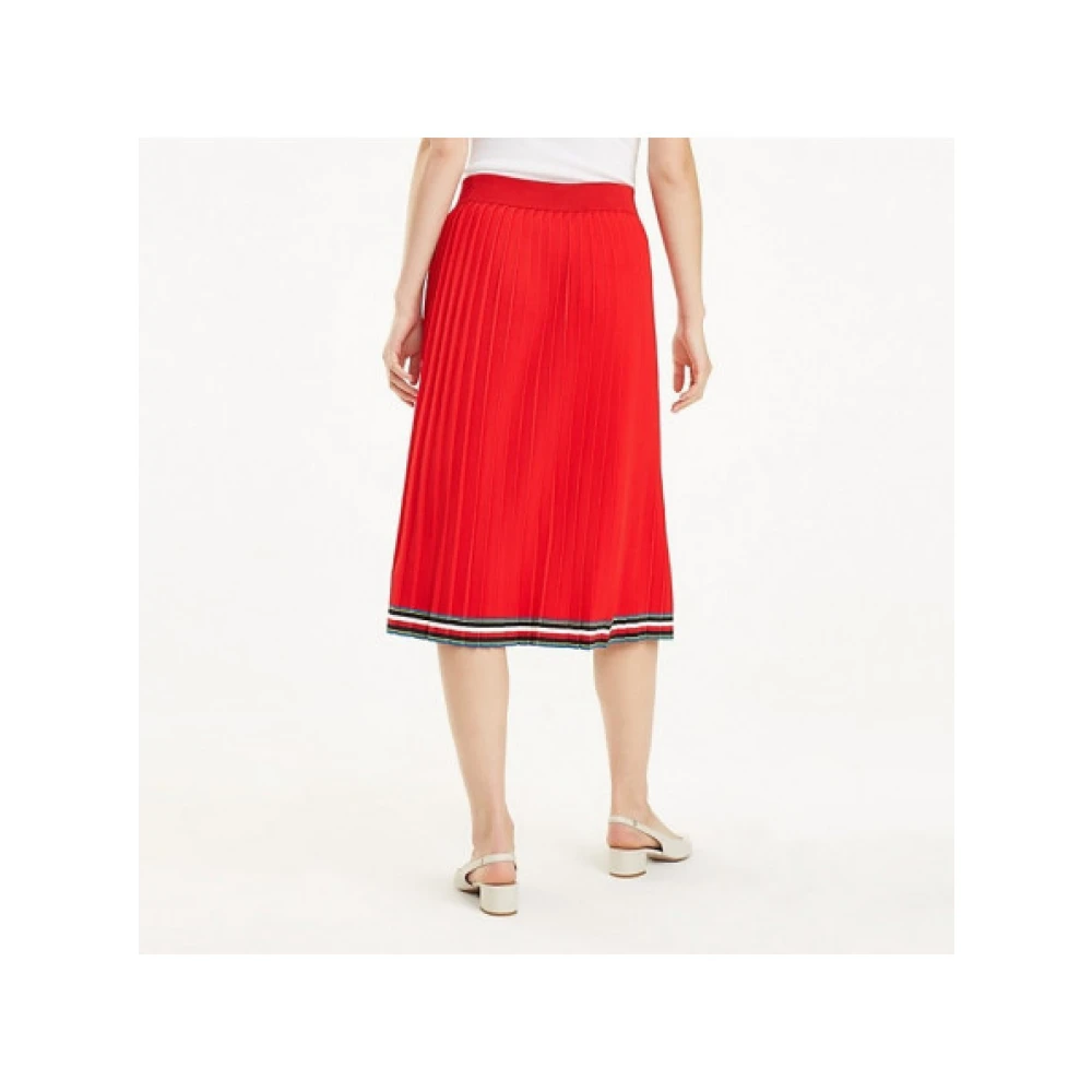 Tommy Hilfiger Casual Geplooide Midi Rok Red Dames