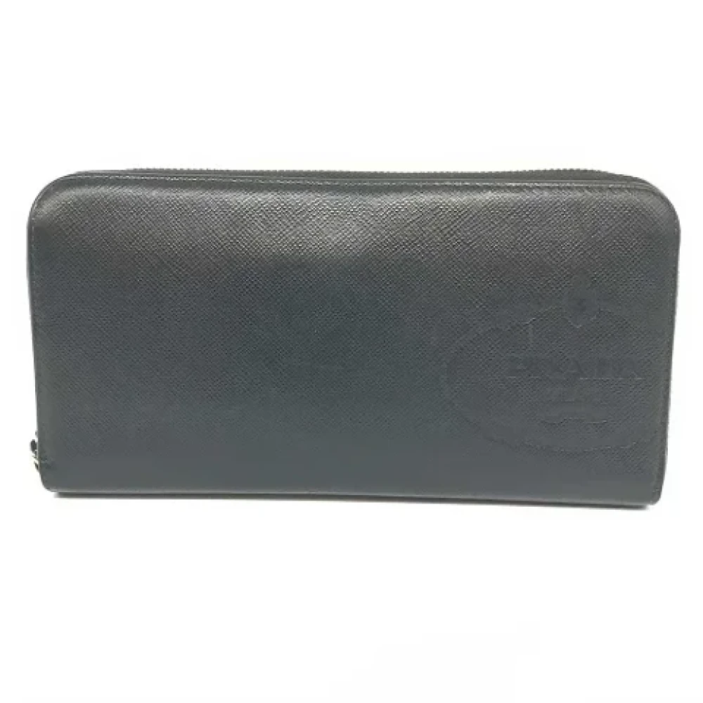 Prada Vintage Pre-owned Leather wallets Black Dames