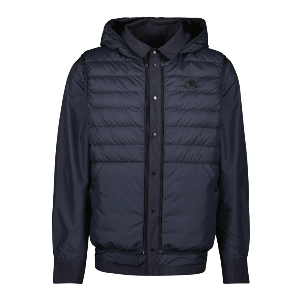 Moncler Herren Blau Wendbare Windjacke Mit Gesteppter Weste