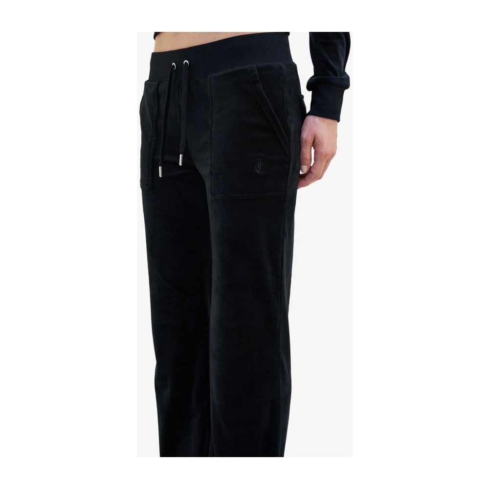 Juicy Couture Zwarte Fluwelen Broek met Zakken Black Dames