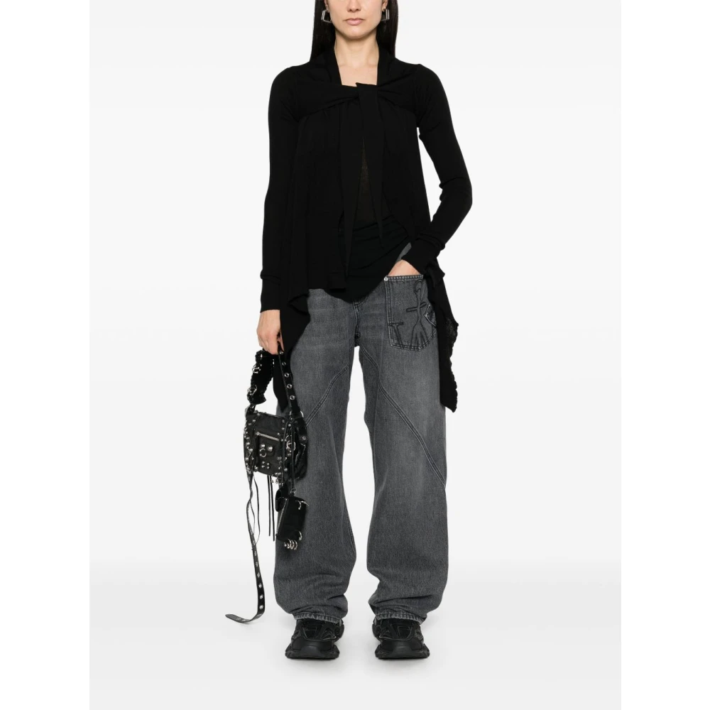 Rick Owens Gebreide wollen trui met knoopdetail Black Dames
