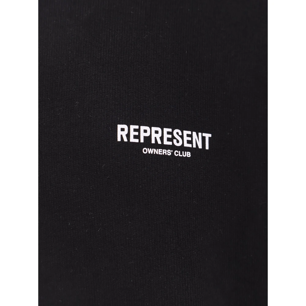 Represent Logo Katoenen Sweatshirt met Capuchon Black Heren