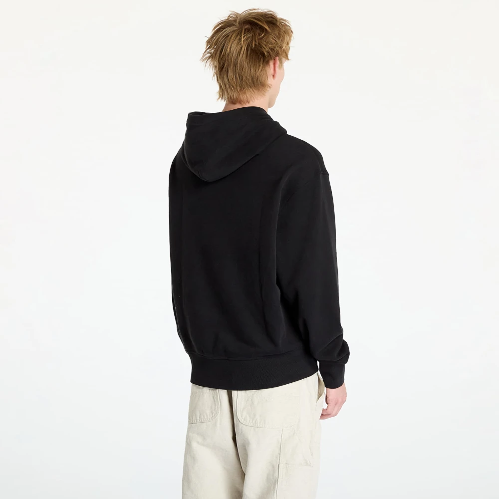 Calvin Klein Jeans Hoodie met borduursel voor mannen Black Heren
