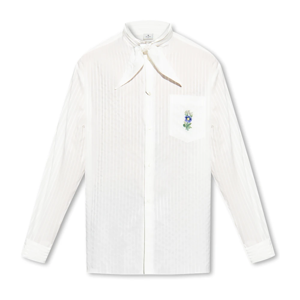 ETRO Shirt met decoratieve borduursels White Heren