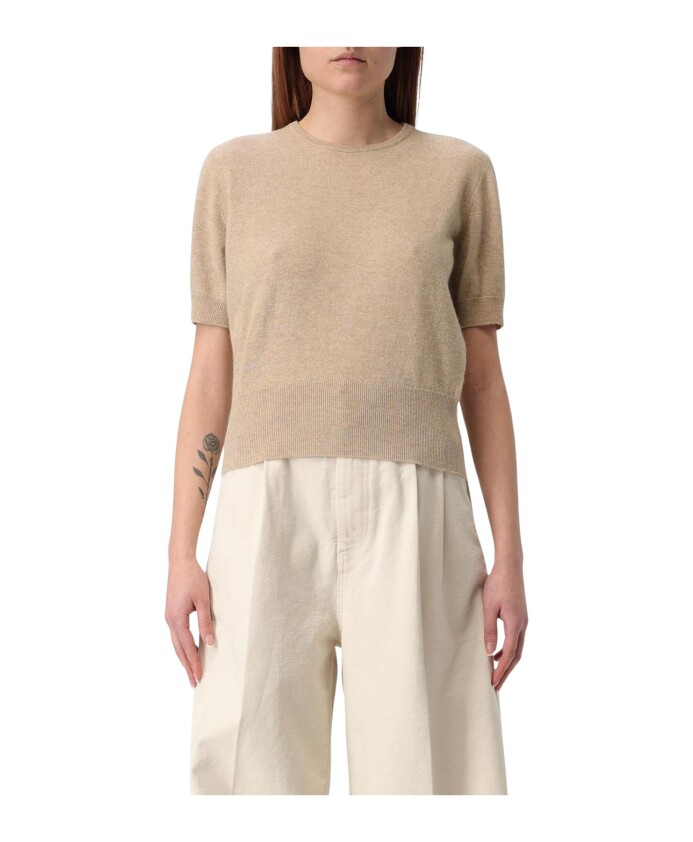 pull-beige-en-cachemire-a-manches-courtes