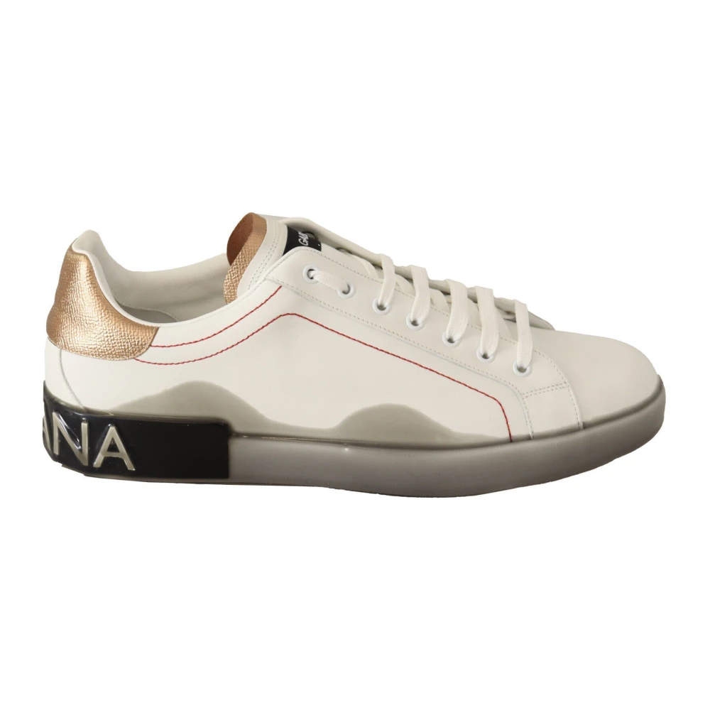 Dolce & Gabbana Men's White/Gold And Leather Sneakers
