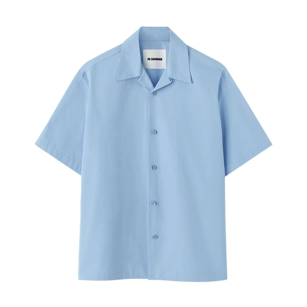 Jil Sander Short Sleeve Shirts Blue Heren