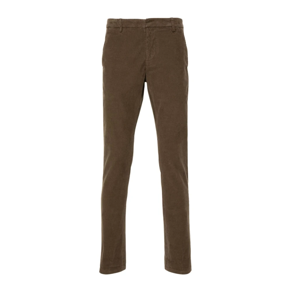 Dondup Ribfluwelen Bruine Broek Slim Fit Brown Heren