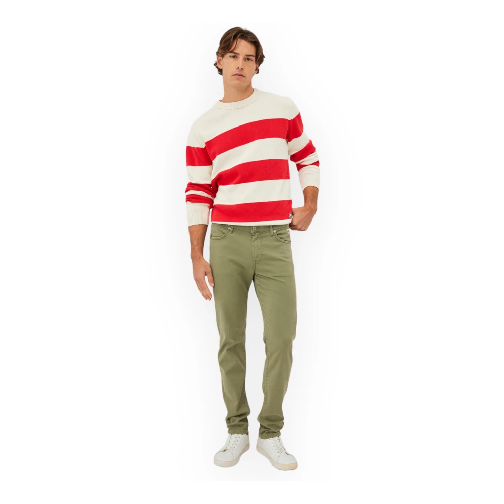 Roy Roger's Mannen Drill Licht Elastische Broek Green Heren