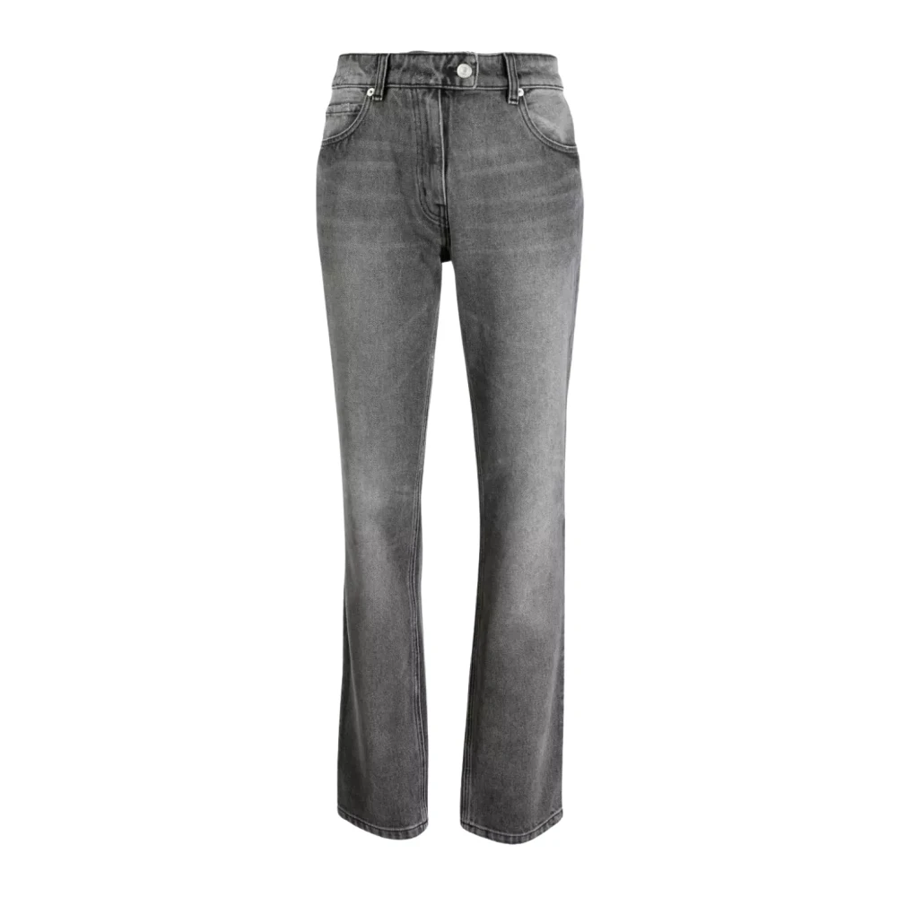 Courrèges Women's Gray Straight Fit Jeans, W27, Straight Jeans