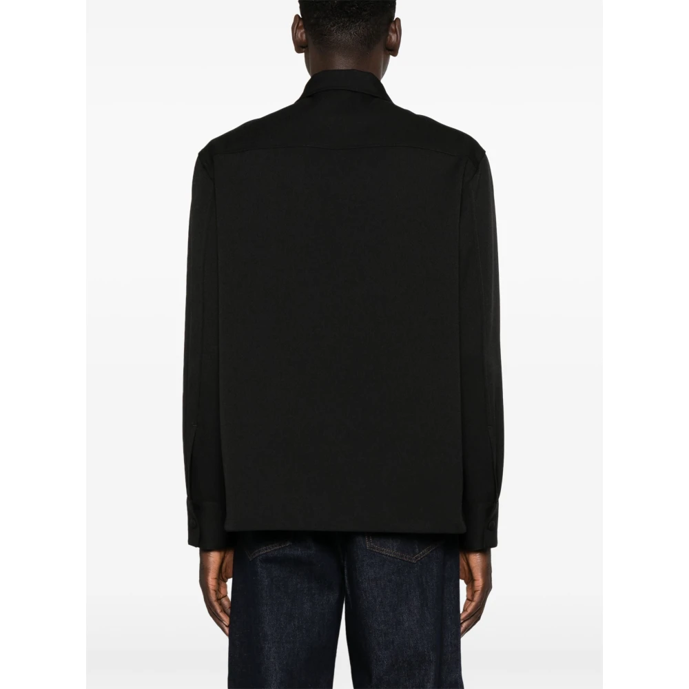Jil Sander Zwarte Zip-Up Sweatshirt met Snap-details Black Heren