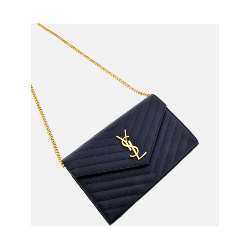 Saint Laurent Zwarte leren Cassandre kettingtas Black Dames