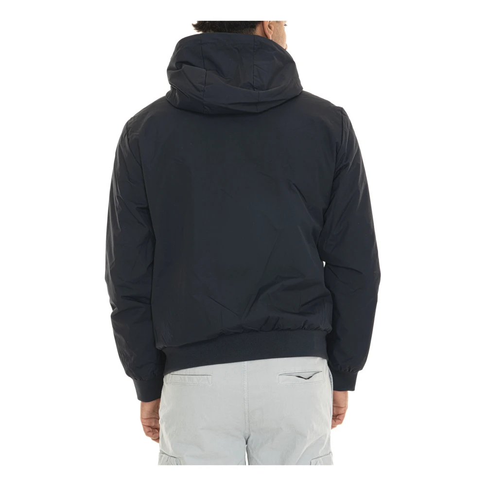 Emporio Armani EA7 Hooded Ritsjas met Contrastdetails Blue Heren