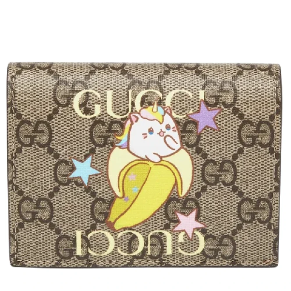 Gucci Vintage Pre-owned Coated canvas wallets Beige Dames