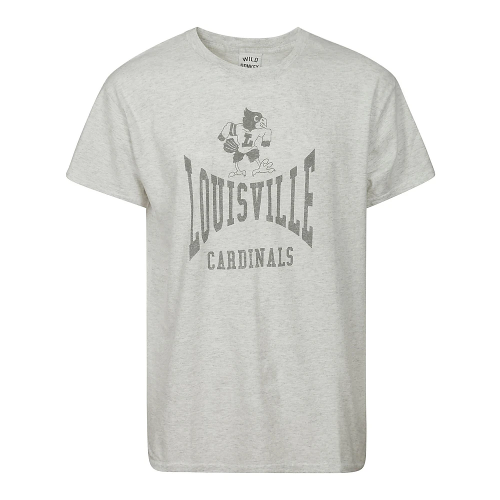 Wild Donkey Grijze Katoenen T-shirt met Voorkant Print Gray Heren