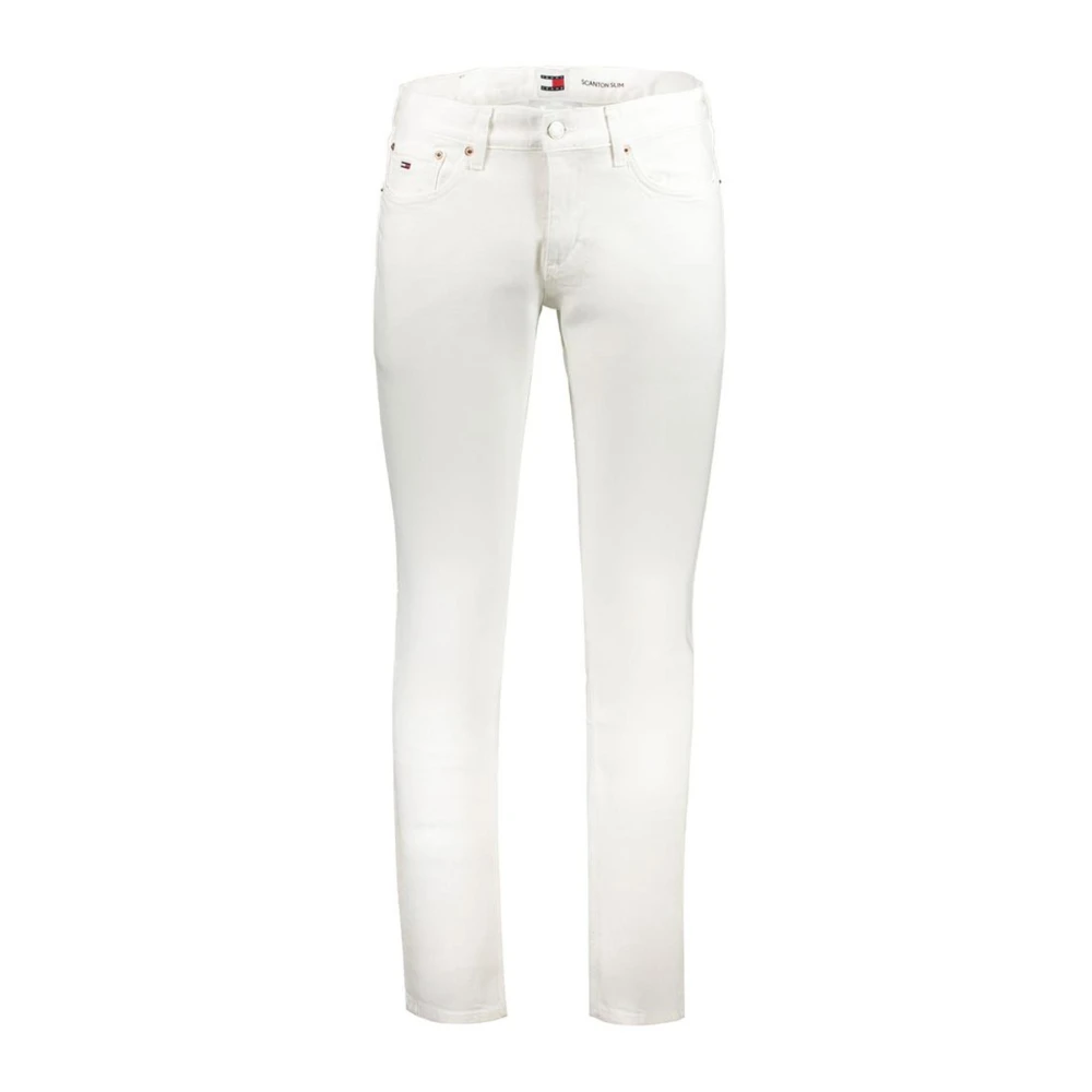 Tommy Hilfiger Slim Fit Katoenen Jeans voor Mannen White Heren
