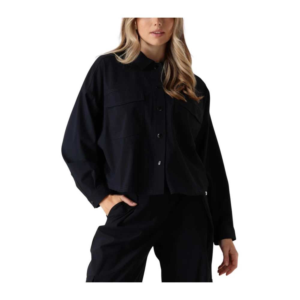 Penn&Ink N.Y Navy Blauwe Stijlvolle Blouse Blue Dames