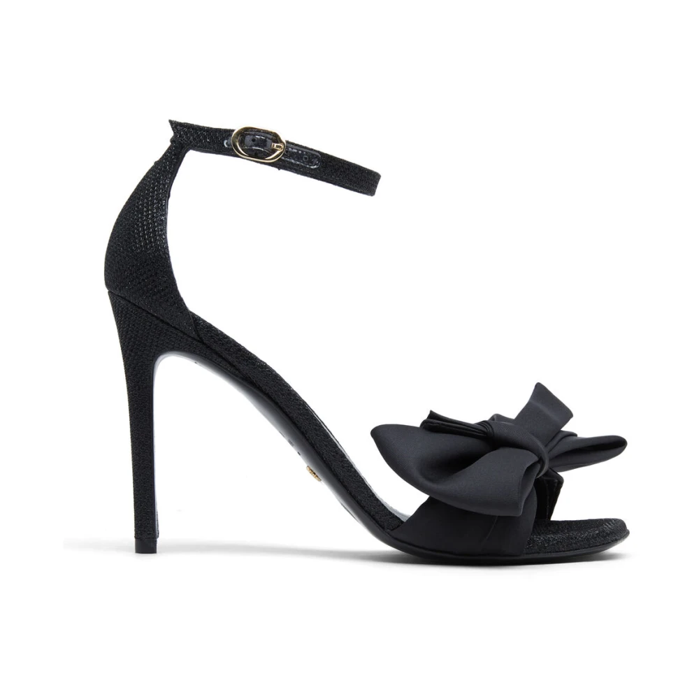 Loveknot Sandal Noir Fabric High Heel