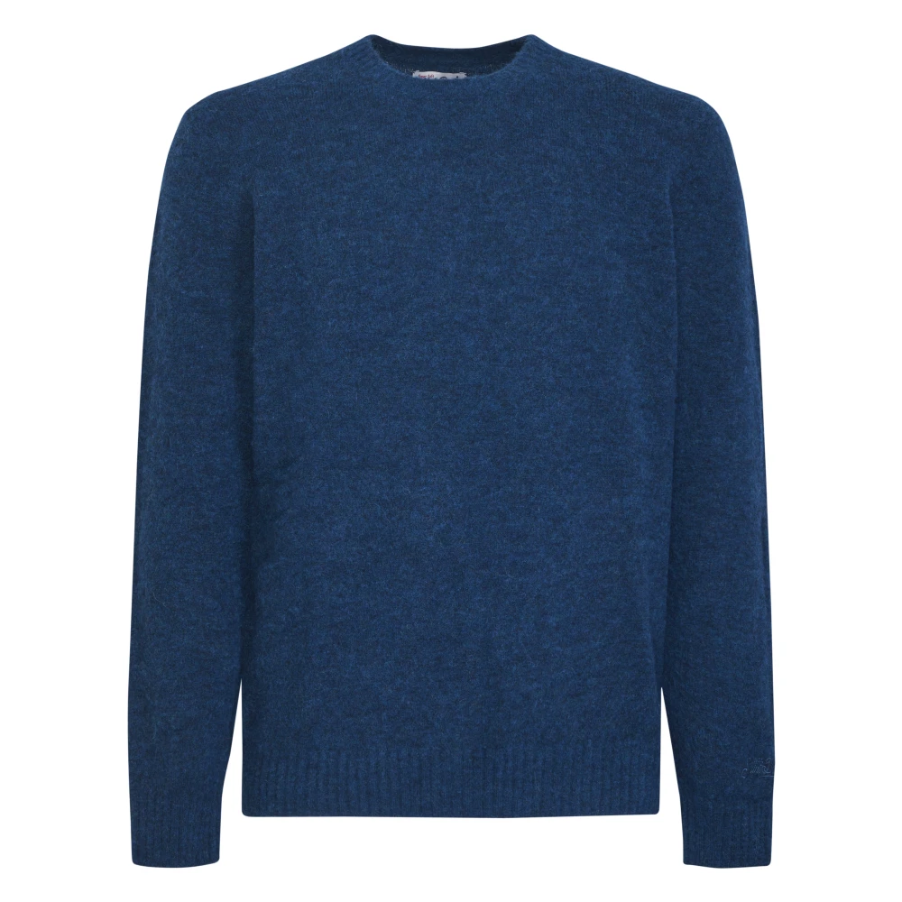 Mc2 Saint Barth Men's Blue Round-Neck Knitwear, L, Regent Crewneck Jumper