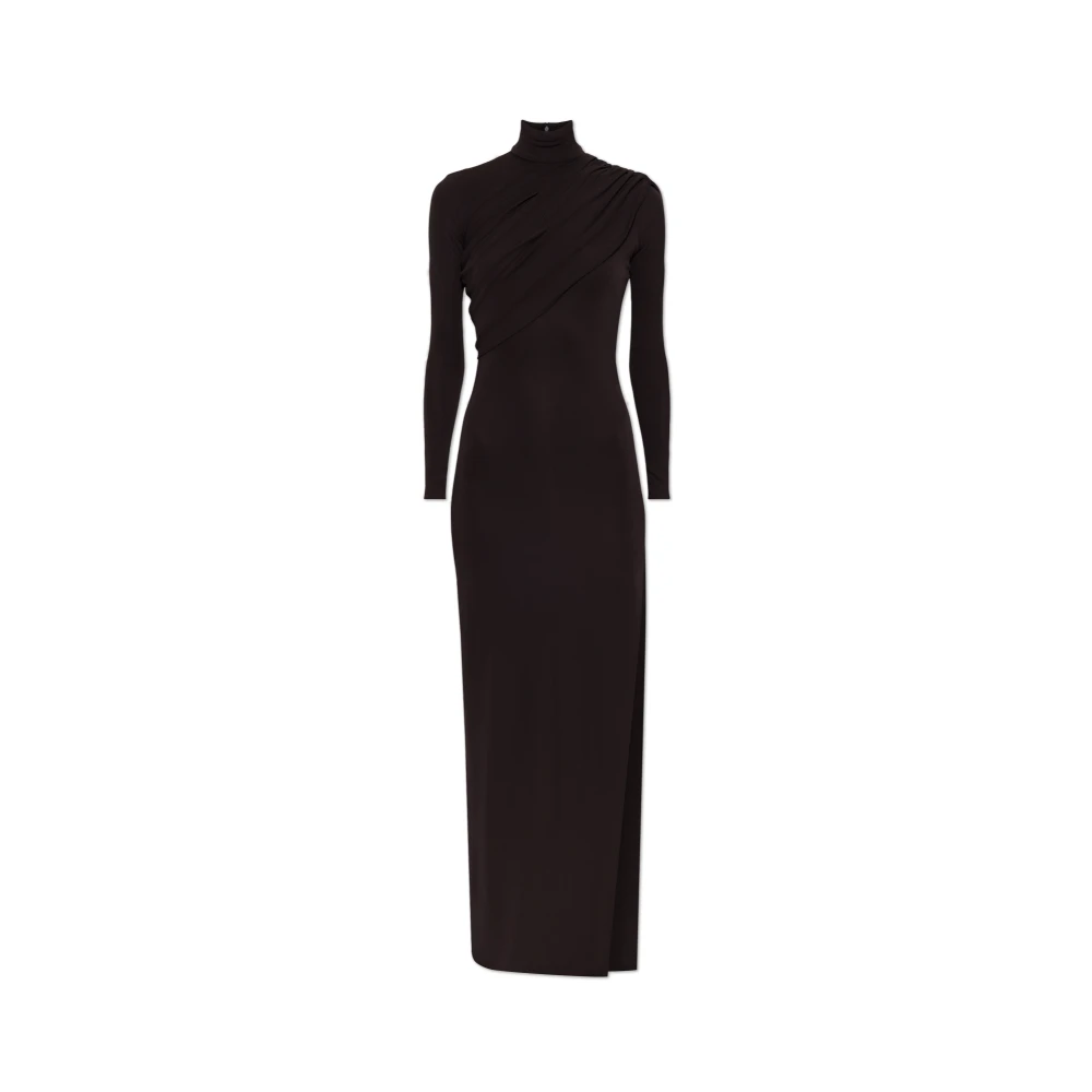Courrèges Donna Marrone - Abito Lungo In Jersey Con Nodo - Dresses - S - Immagine 4