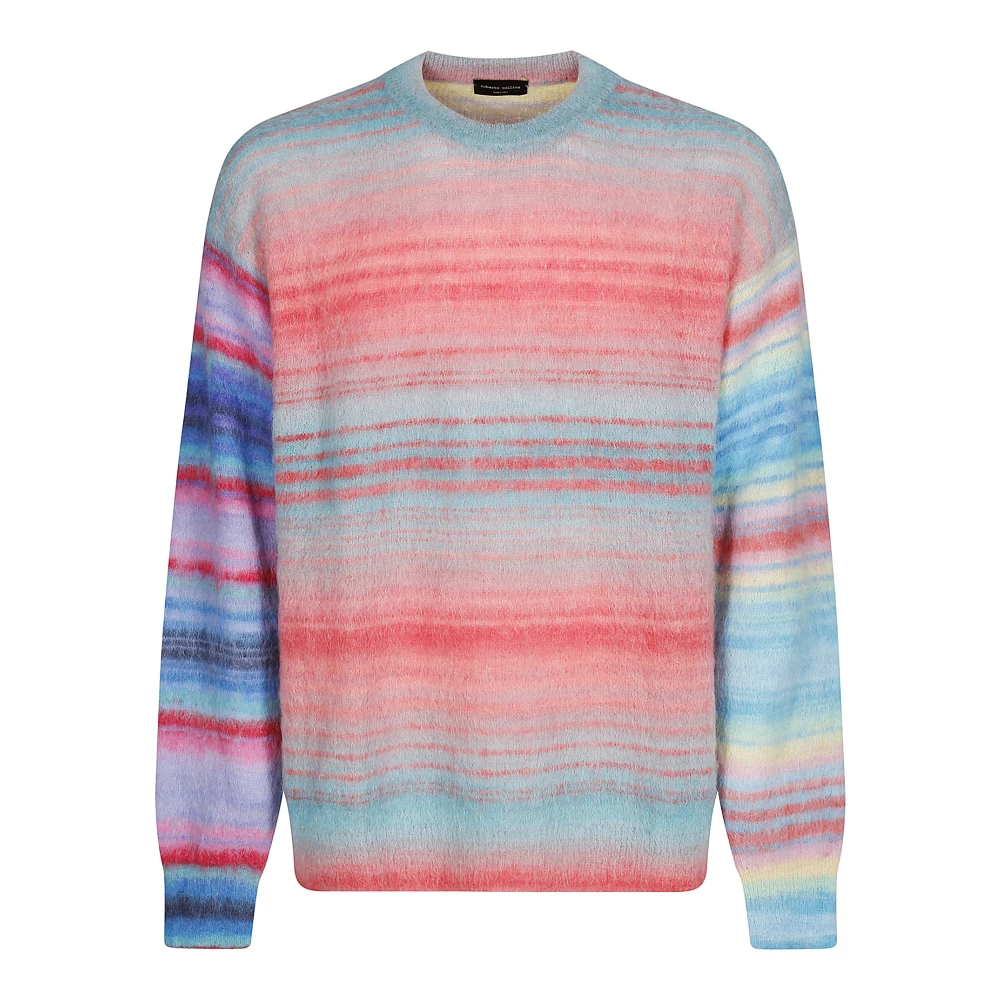 Roberto Collina Gestreepte Ronde Hals Trui Multicolor Heren