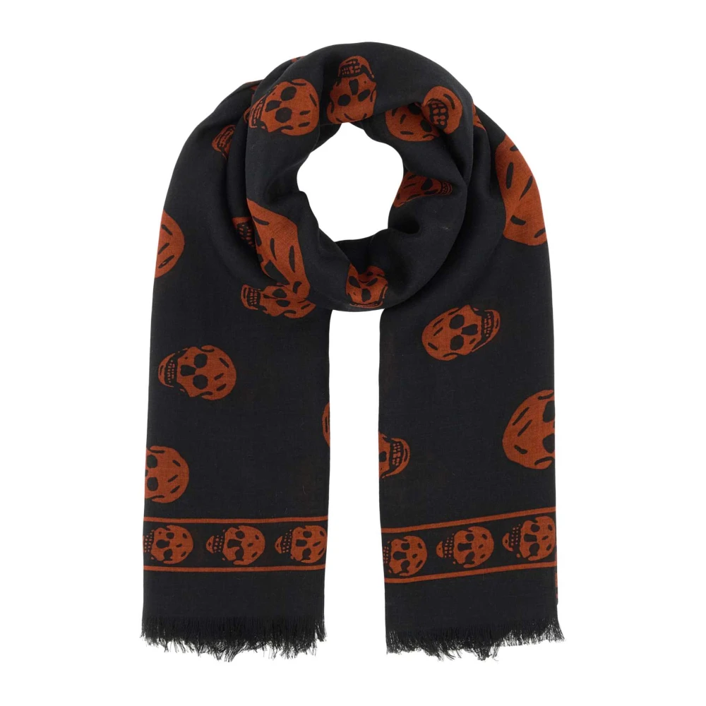 Alexander McQueen Snygg Tryckt Modal Blandning Foulard Multicolor, Herr