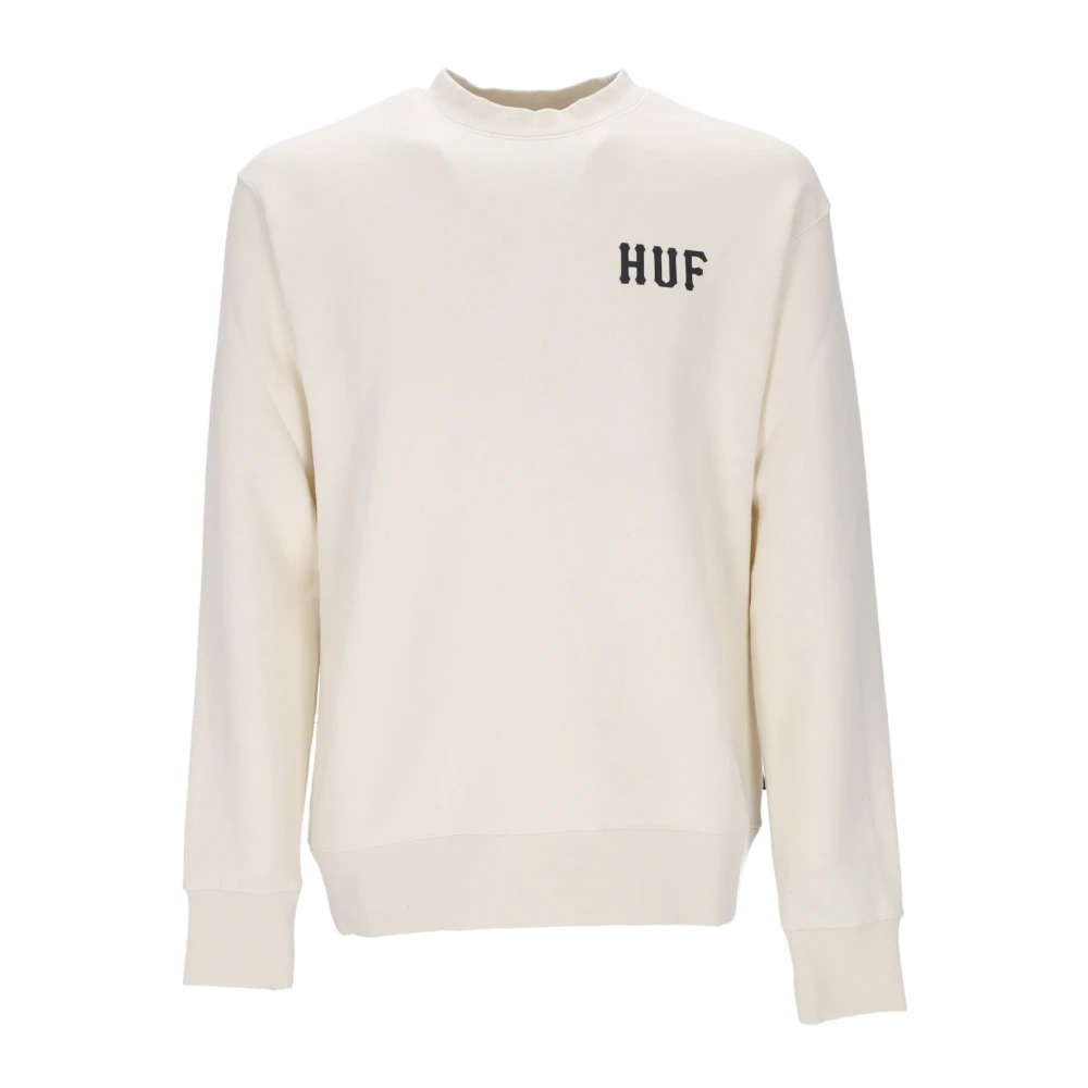 Huf Men's Beige Classic Crewneck Sweatshirt Natural Long Sleeve - Sweatshirts - S - Sweatshirts & Hoodies