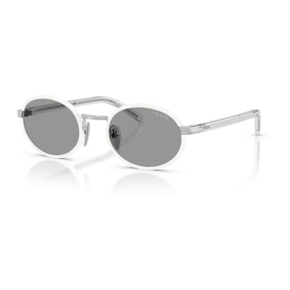 Prada Gray Sunglasses, Female, 52 Mm, Chic White/Grey Sunglasses
