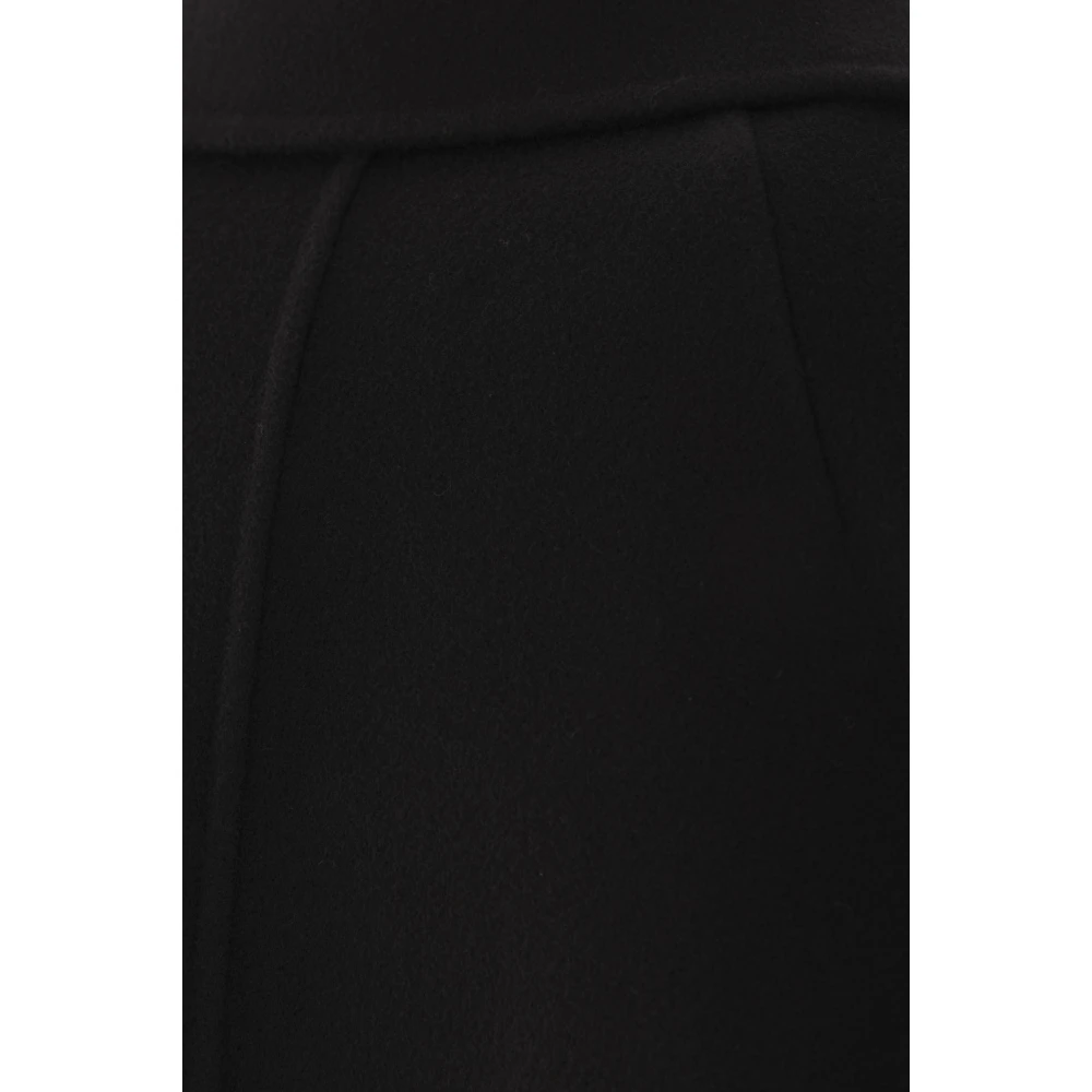 Max Mara Zwarte wollen overjas met klassieke revers Black Dames