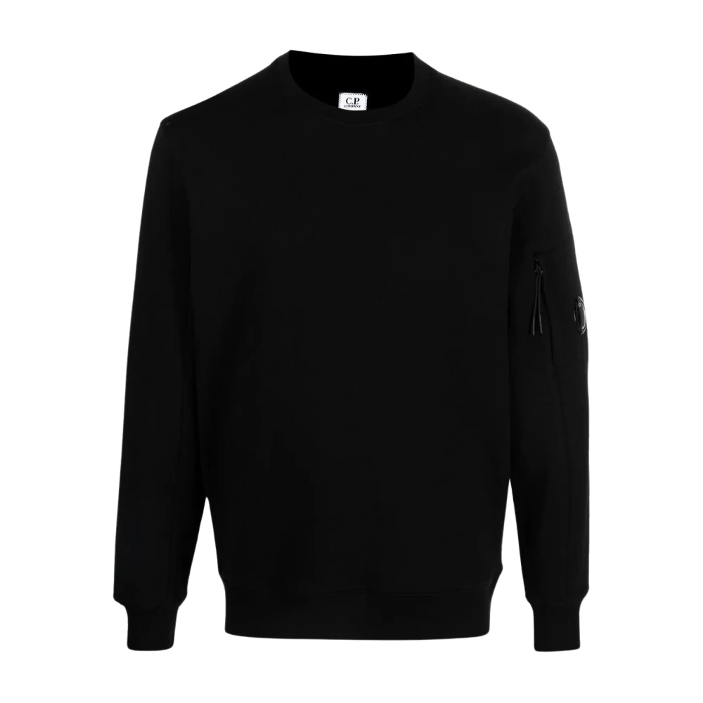 C.P. Company Zwart Diagonaal Verhoogd Fleece Sweatshirt Black Heren