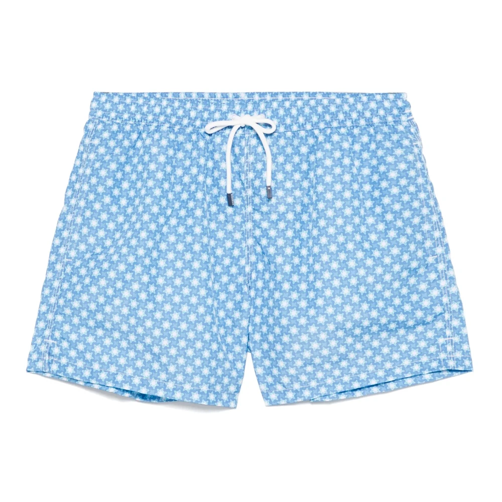 Fedeli Polyester Badshorts med Elastiskt Bälte Blue, Herr