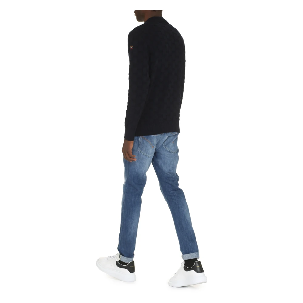 PAUL & SHARK Geribbelde wollen trui Blue Heren
