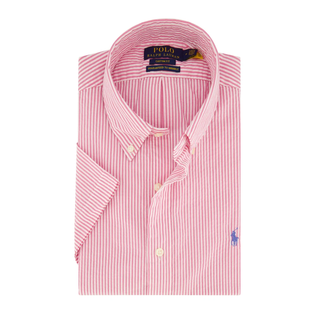 Polo Ralph Lauren Casual gestreept shirt korte mouw roze Pink Heren