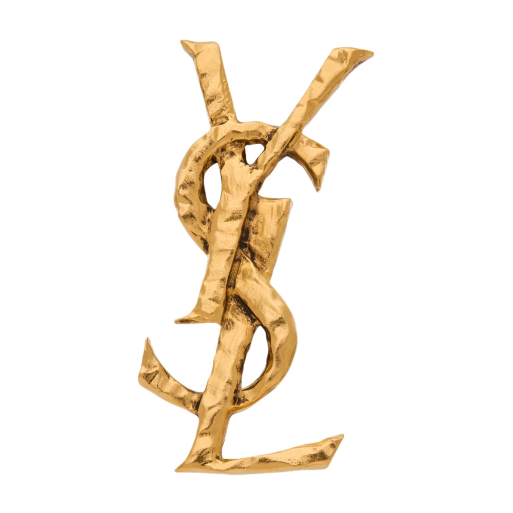 Saint Laurent Yellow Earrings, Female, One Size, Cassandre Hammered Single Earring