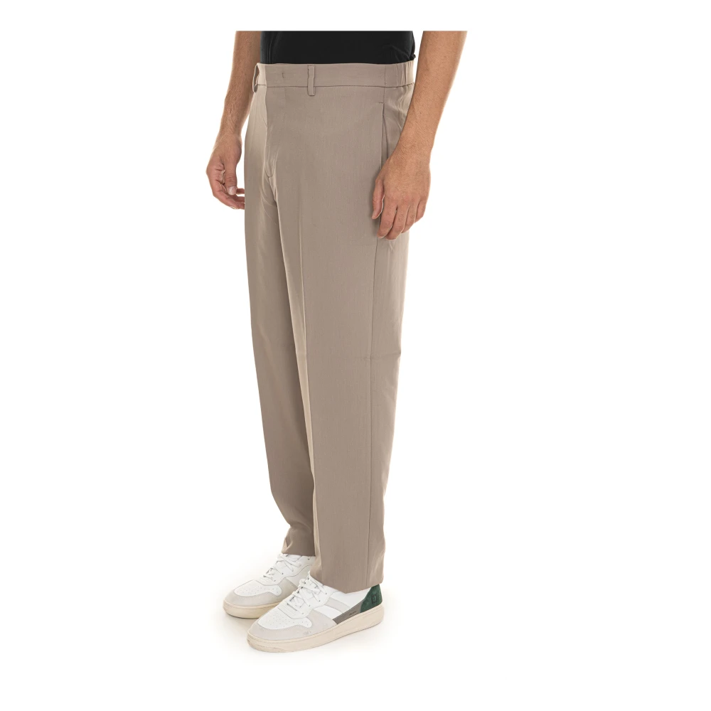 Emporio Armani Elastische Taille Katoenen Broek Beige Heren