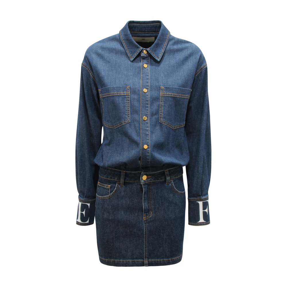 Elisabetta Franchi Women's Blue Abito Wo Dress - Shirt Dresses - M - Dresses