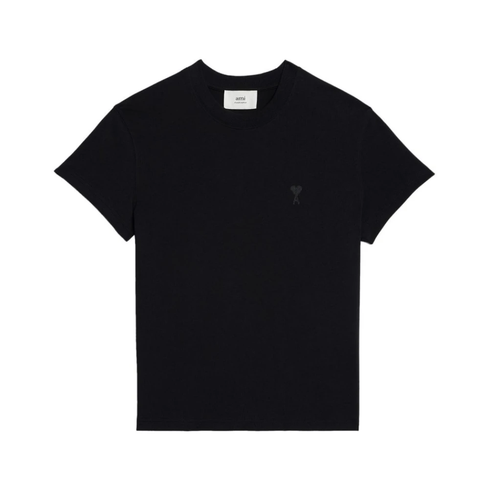 Ami Paris Men's Black T-Shirts, 2XL, Ami De Coeur T-Shirt