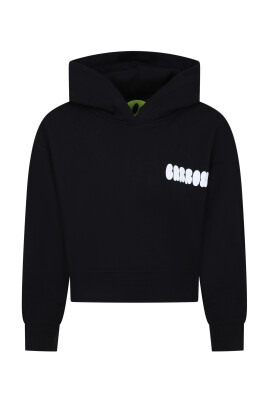 Black Cotton Fleece Hoodie