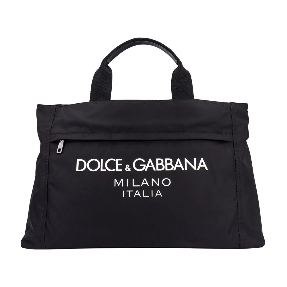 Dolce & Gabbana Svart Nylon Handväska Aw23 Black, Herr